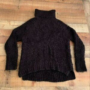POL womens size medium eyelash black knit turtle neck sweater